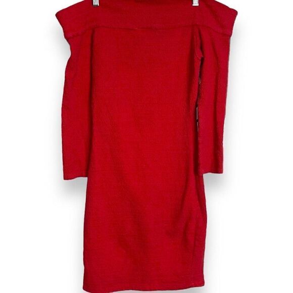 Contempo Casuals Mini Dress Women's Medium Red Off The Shoulder Vintage Bodycon - Picture 6 of 16